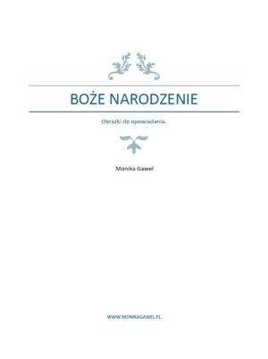 Obrazki do opowiadania - BOŻE NARODZENIE